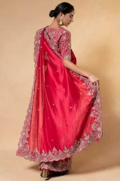 Jayanti Reddy Red Zardosi Embroidered Sari Set -Echo Clothing Store 2104jr01 5