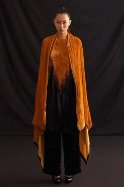 Amrich Loi Silk Velvet Shibori Shawl