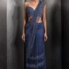 Rohit Gandhi + Rahul Khanna Galaxy Blue Tulle Pre-Draped Sari Set