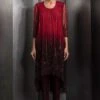Rohit Gandhi + Rahul Khanna Claret Red Embellished Ombre Kurta-pant Set