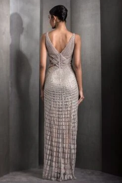 Rohit Gandhi + Rahul Khanna Goldstone Mist Cross-over Panel Gown -Echo Clothing Store 2124rgrk8 5