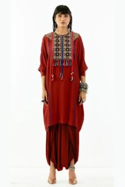 Aseem Kapoor Sindoor Embellished Tunic Set