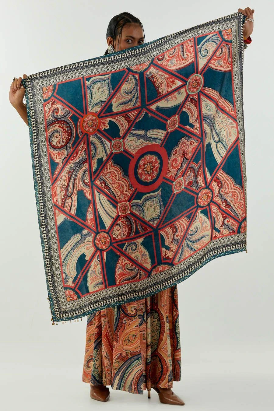 Aseem Kapoor Multicoloured Tribal Printed Scarf 2 Aseem Kapoor Multicoloured Tribal Printed Scarf - Image 2