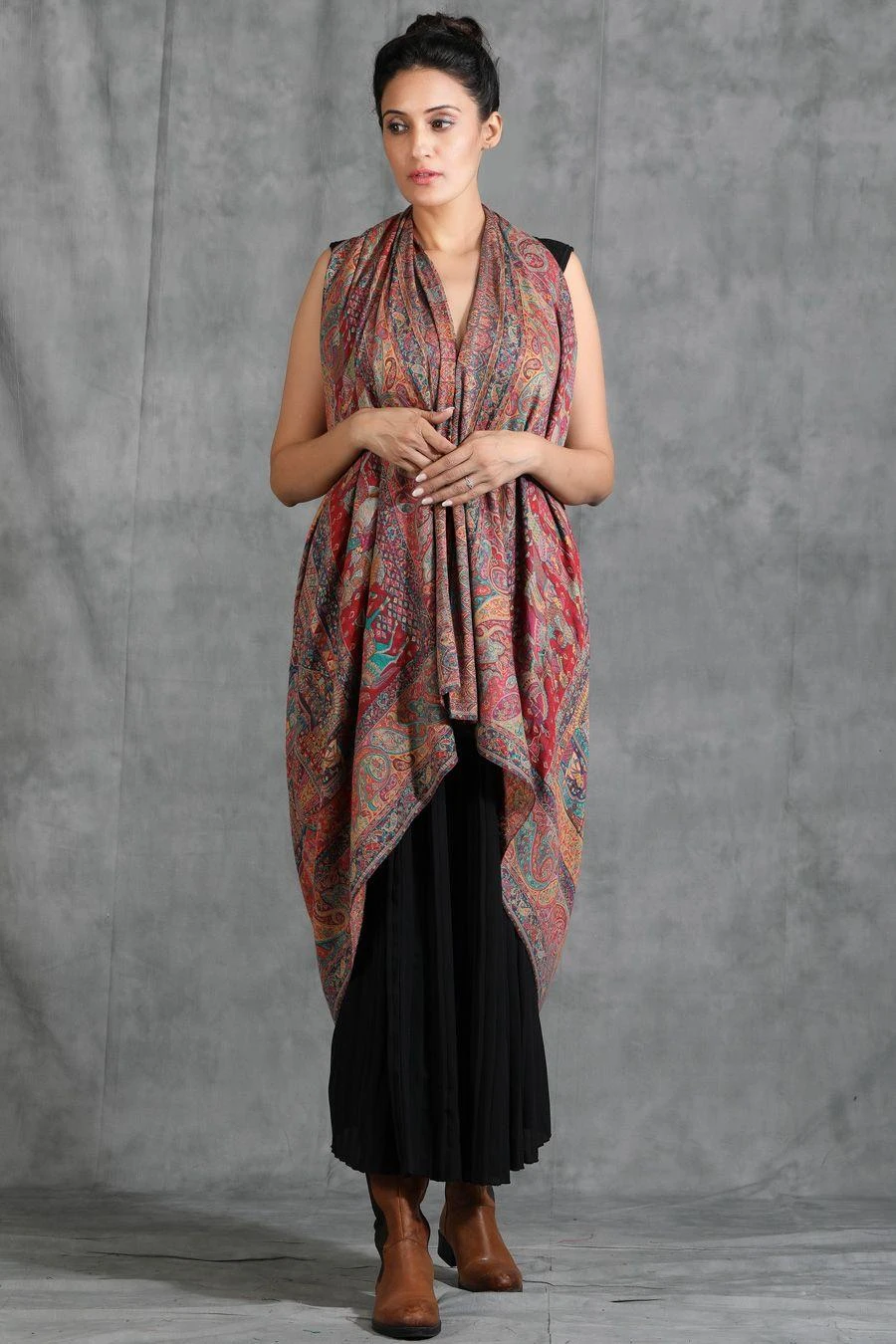 Dusala India Multicoloured Handwoven Cashmere Stole 1 Dusala India Multicoloured Handwoven Cashmere Stole