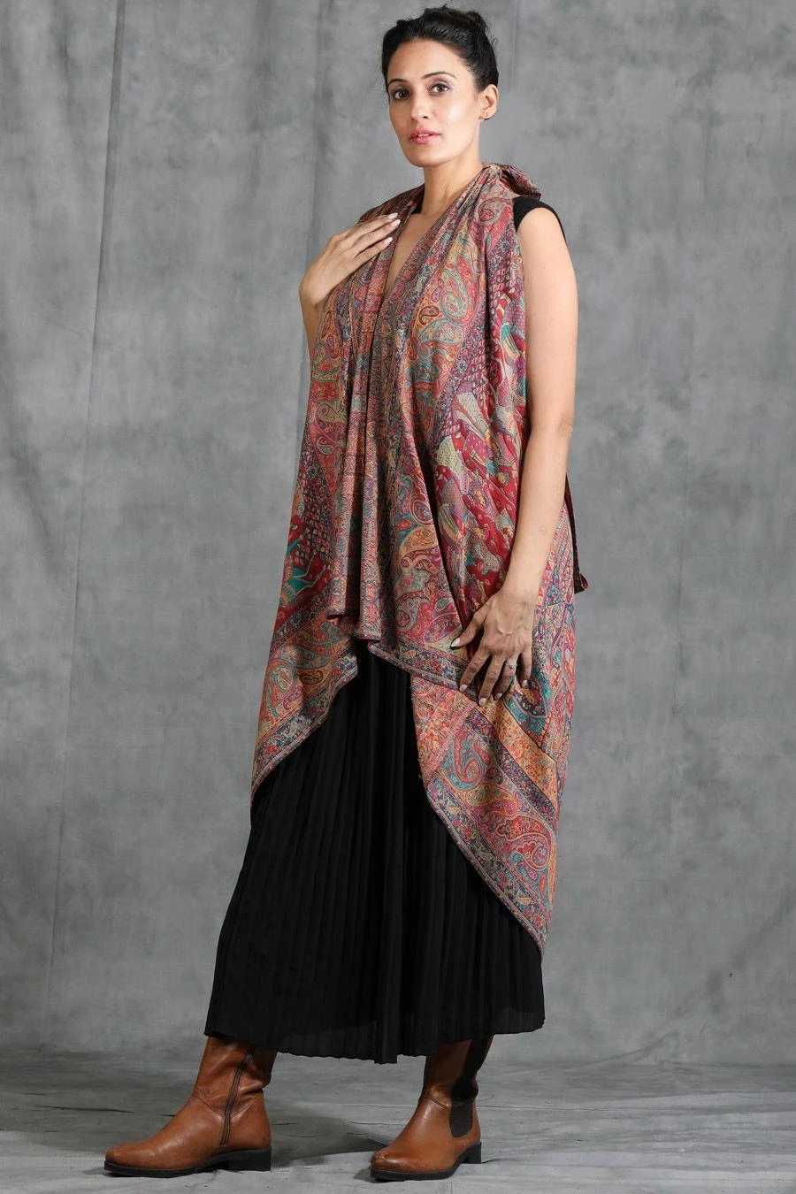 Dusala India Multicoloured Handwoven Cashmere Stole 3 Dusala India Multicoloured Handwoven Cashmere Stole - Image 3