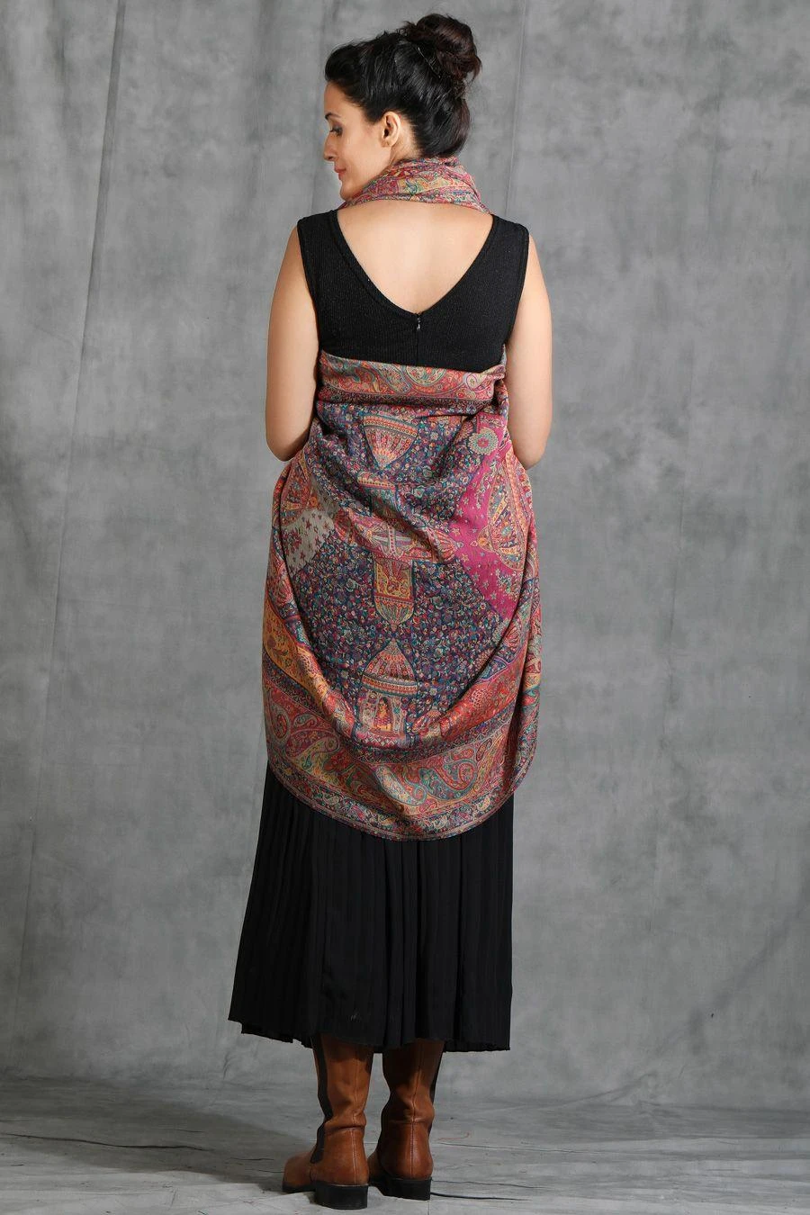 Dusala India Multicoloured Handwoven Cashmere Stole 4 Dusala India Multicoloured Handwoven Cashmere Stole - Image 4