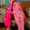 Dusala India Pink Handwoven Cashmere Fine Wool Stole