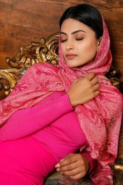 Dusala India Pink Handwoven Cashmere Fine Wool Stole 7 Dusala India Pink Handwoven Cashmere Fine Wool Stole -Echo Clothing Store 2211dus10 4