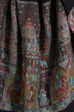 Dusala India Black Handwoven Cashmere Fine Wool Stole 9 Dusala India Black Handwoven Cashmere Fine Wool Stole -Echo Clothing Store 2211dus14 5