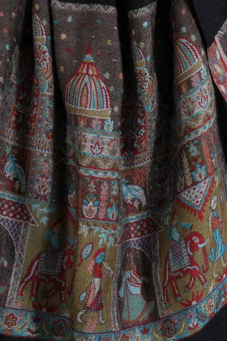 Dusala India Black Handwoven Cashmere Fine Wool Stole 5 Dusala India Black Handwoven Cashmere Fine Wool Stole - Image 5