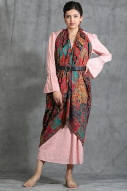 Dusala India Multicoloured Handwoven Cashmere Peacock Stole