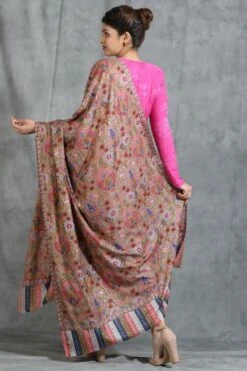 Dusala India Multicoloured Threadwork Cashmere Kalamkari Stole -Echo Clothing Store 2211dus5 4