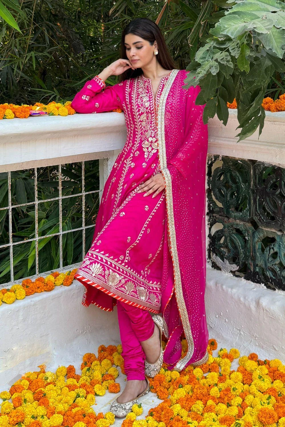 Gopi Vaid Rosy Radiance Sequin Adorned Anarkali Set 2 Gopi Vaid Rosy Radiance Sequin Adorned Anarkali Set - Image 2