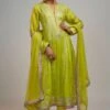 Gopi Vaid Chartreuse Chic Sequin Adorned Anarkali Set