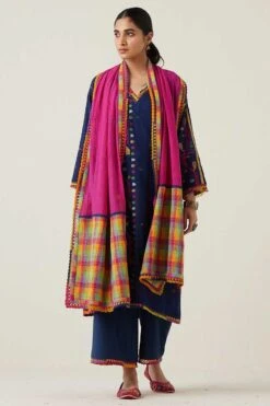 Sunira Designs Pink Gulzaar Lace Stole