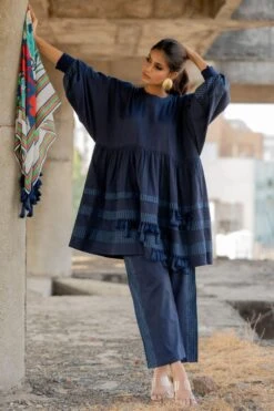 Pooja Keyur White Paradise Scarf -Echo Clothing Store 222pok24 4