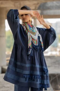 Pooja Keyur White Paradise Scarf -Echo Clothing Store 222pok24 5