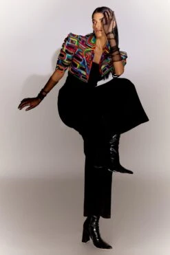 Mini Sondhi Bricks Cutwork Cropped Jacket & Jumpsuit Set -Echo Clothing Store 22623ms37 3