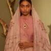Sarang Kaur Pink Hand Embroidered Dupatta