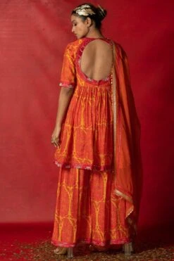 Pooja Keyur Orange Embroidered Organza Dupatta 9 Pooja Keyur Orange Embroidered Organza Dupatta -Echo Clothing Store 229pk16 5