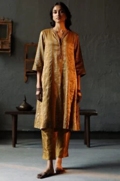 Shorshe Vintage Gold Daliesque Kurta Set