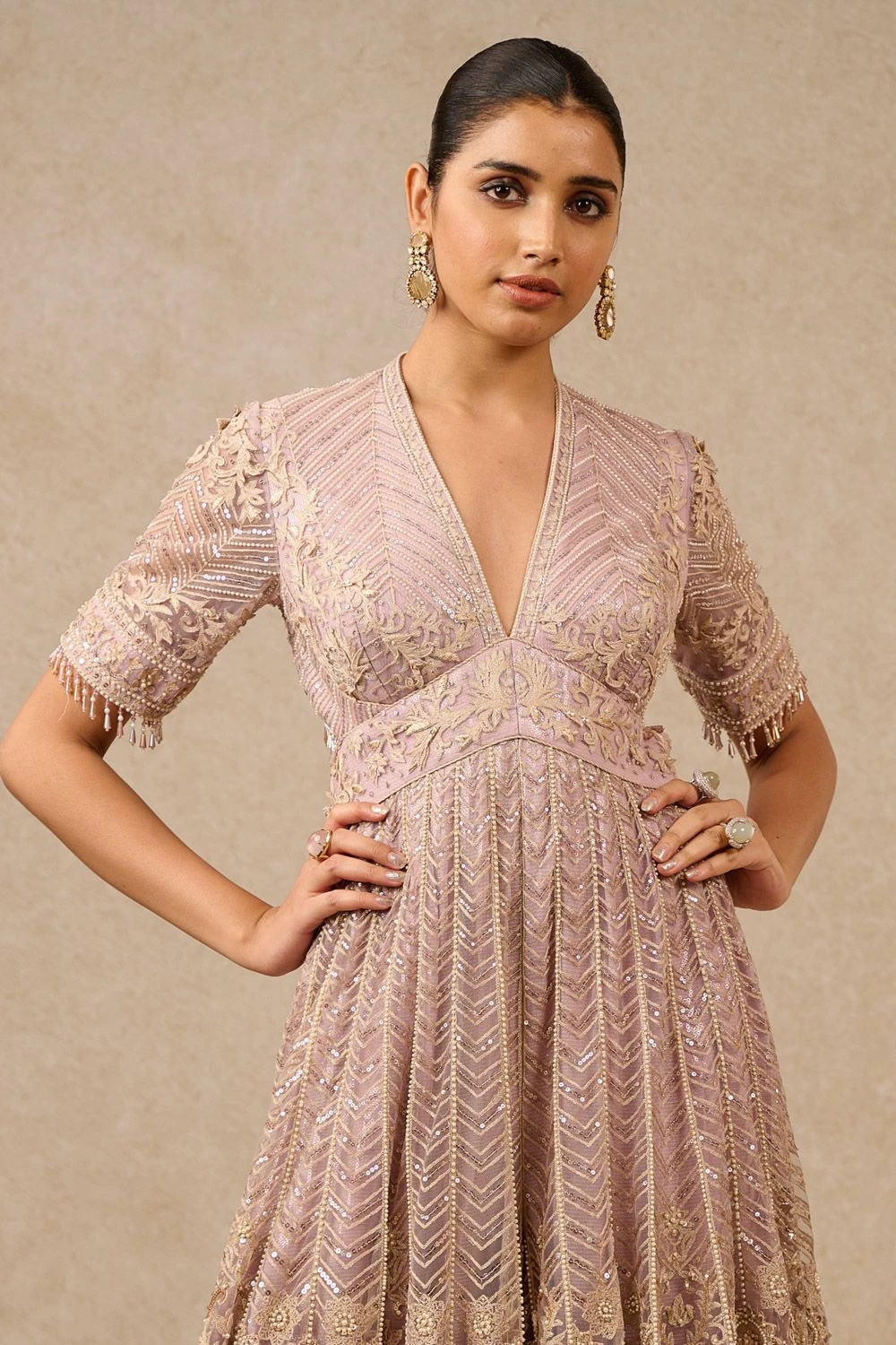Tarun Tahiliani Lilac Embellished Jumpsuit 3 Tarun Tahiliani Lilac Embellished Jumpsuit - Image 3