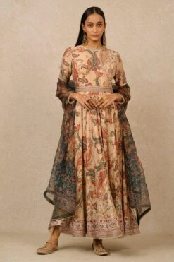 Tarun Tahiliani Multicoloured Paisley Printed Anarkali Set