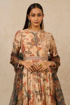 Tarun Tahiliani Multicoloured Paisley Printed Anarkali Set -Echo Clothing Store 231023tt32 3 1
