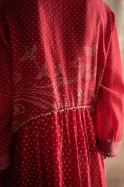 Swatti Kapoor Red Hand-block Printed Tunic 7 Swatti Kapoor Red Hand-block Printed Tunic -Echo Clothing Store 233swk17 3