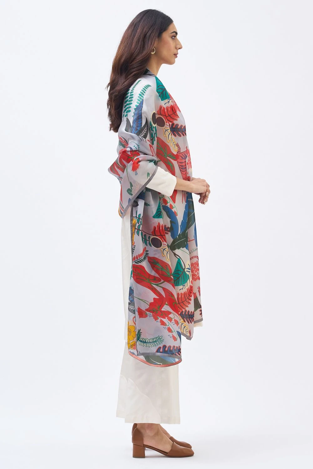 Kshitij Jalori Red Abstract Printed Dupatta 3 Kshitij Jalori Red Abstract Printed Dupatta - Image 3