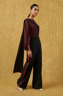 Bodice Black Pleated Jumpsuit With A Drape 8 Bodice Black Pleated Jumpsuit With A Drape -Echo Clothing Store 23bo10 3