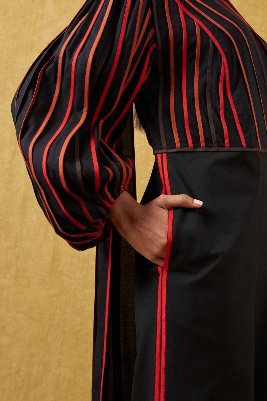 Bodice Black Pleated Jumpsuit With A Drape 5 Bodice Black Pleated Jumpsuit With A Drape - Image 5