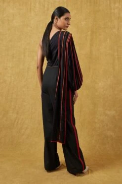 Bodice Black Pleated Jumpsuit With A Drape 11 Bodice Black Pleated Jumpsuit With A Drape -Echo Clothing Store 23bo10 6