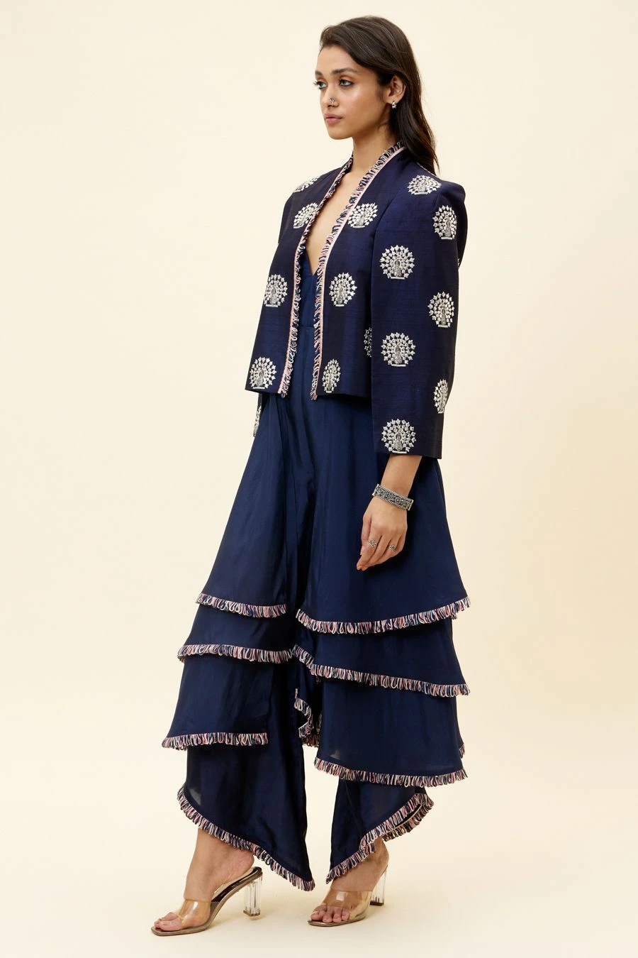 SVA Blue Noor Jacket & A Layered Jumpsuit 2 SVA Blue Noor Jacket & A Layered Jumpsuit - Image 2