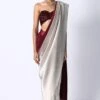 431-88 By Shweta Kapur Maroon To Black Draped Sari Set