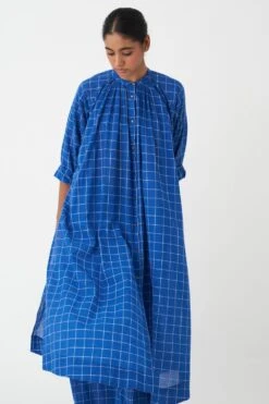 Three Electric Blue Gathered Tunic 8 Three Electric Blue Gathered Tunic -Echo Clothing Store 251023tw24 4