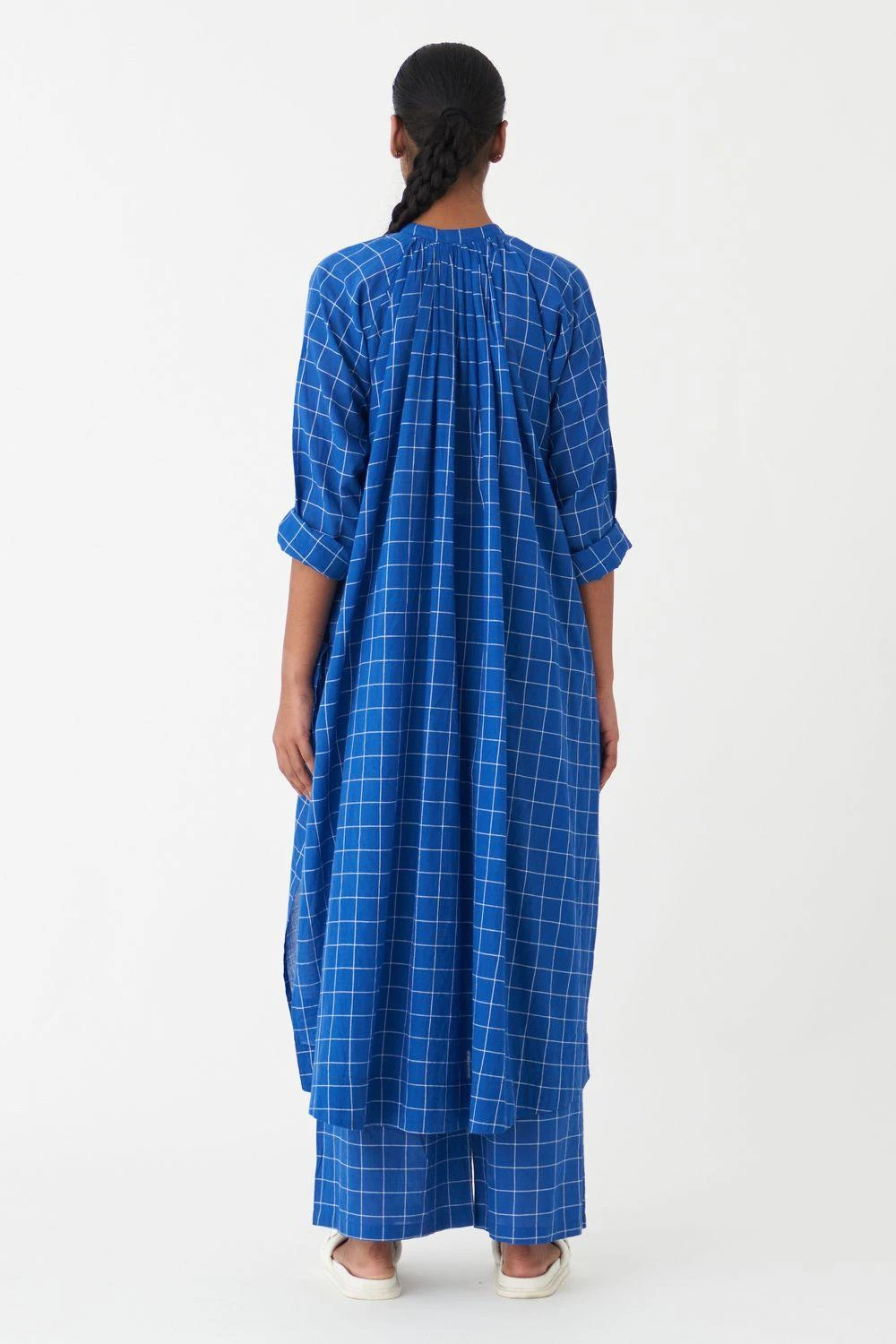 Three Electric Blue Gathered Tunic 5 Three Electric Blue Gathered Tunic - Image 5