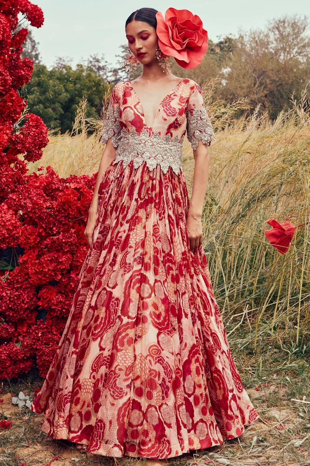 Bhumika Sharma Floral Printed Belted Anarkali 1 Bhumika Sharma Floral Printed Belted Anarkali