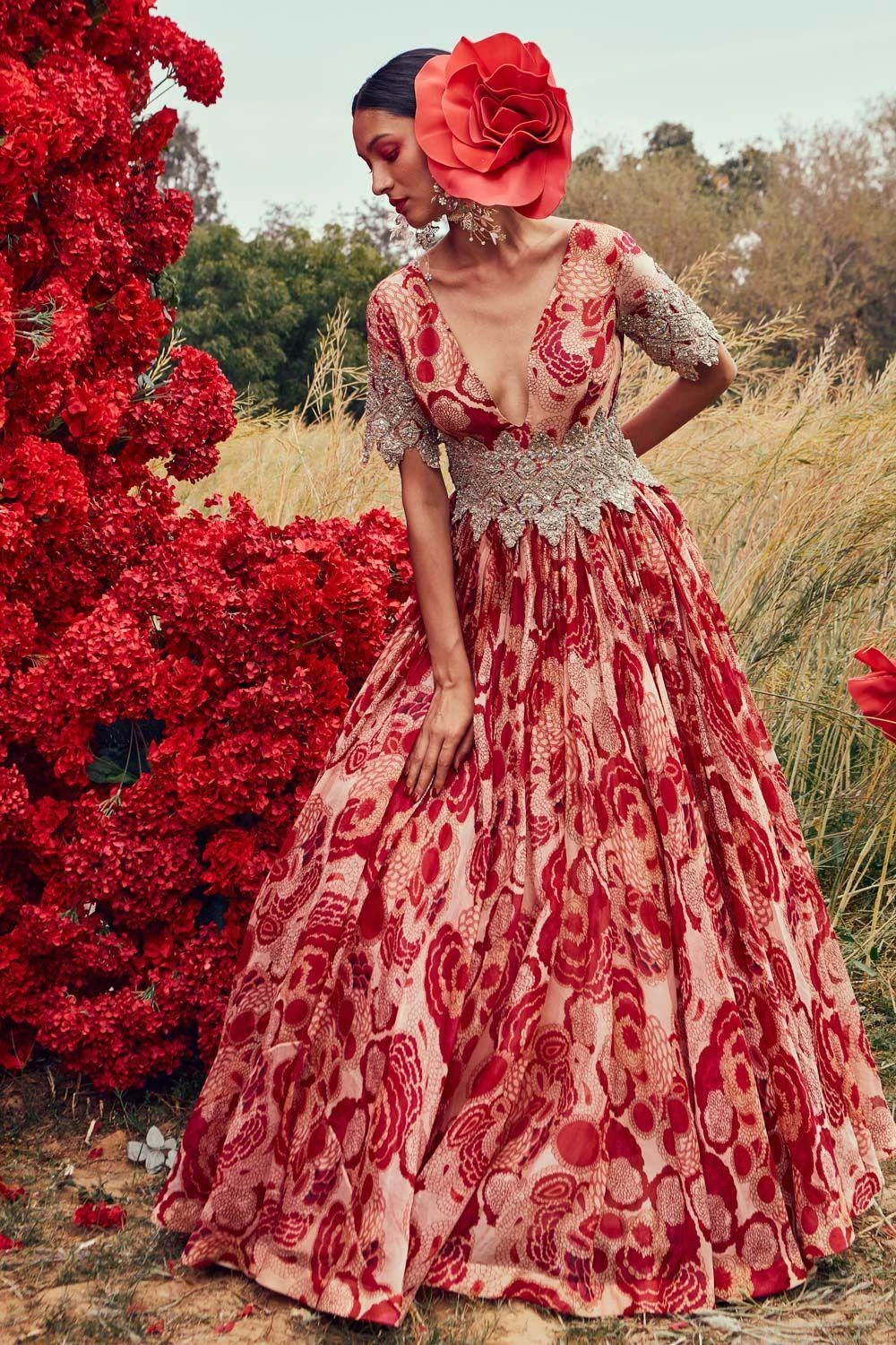 Bhumika Sharma Floral Printed Belted Anarkali 2 Bhumika Sharma Floral Printed Belted Anarkali - Image 2