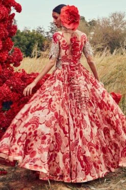 Bhumika Sharma Floral Printed Belted Anarkali 5 Bhumika Sharma Floral Printed Belted Anarkali -Echo Clothing Store 2511bs06 3