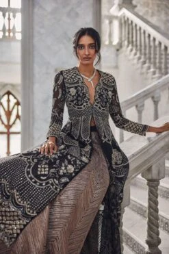 Jayanti Reddy Black Zardosi Embroidered Anarkali Set 5 Jayanti Reddy Black Zardosi Embroidered Anarkali Set -Echo Clothing Store 26323jrp2 3