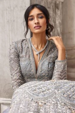 Jayanti Reddy Teal Blue Zardosi Embroidered Anarkali Set 5 Jayanti Reddy Teal Blue Zardosi Embroidered Anarkali Set -Echo Clothing Store 26323jrp9 3