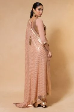 Nakul Sen Pink Sequin Embellished Sari Set -Echo Clothing Store 26523nk1 5 1