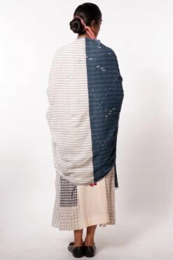 Injiri White & Blue Printed Scarf -Echo Clothing Store 267injri8 5