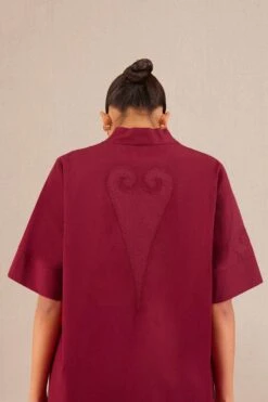 AMPM Eira Elegant Merlot Poplin Tunic-pant Set 6 AMPM Eira Elegant Merlot Poplin Tunic-pant Set -Echo Clothing Store 271223am31 3