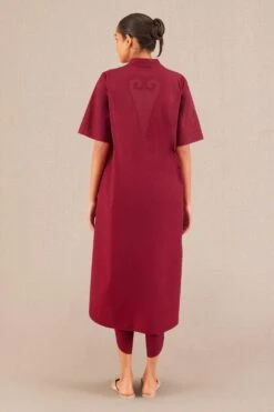 AMPM Eira Elegant Merlot Poplin Tunic-pant Set 7 AMPM Eira Elegant Merlot Poplin Tunic-pant Set -Echo Clothing Store 271223am31 4