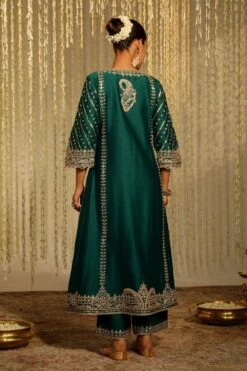 Sheetal Batra Sabirah Verdant Green Floral Embellished Kurta Set -Echo Clothing Store 2712s23b22 5