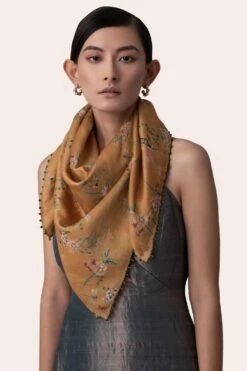 November Noon Mustard Butterfly Scarf