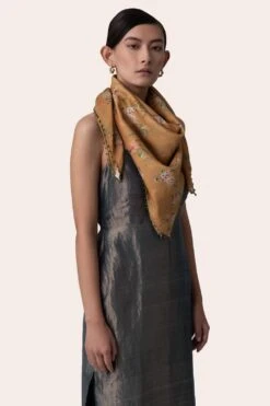 November Noon Mustard Butterfly Scarf -Echo Clothing Store 271nn23 3