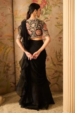 Ridhi Mehra Glitz Mirror Embellished Draped Sari Set 5 Ridhi Mehra Glitz Mirror Embellished Draped Sari Set -Echo Clothing Store 27923rm4 3